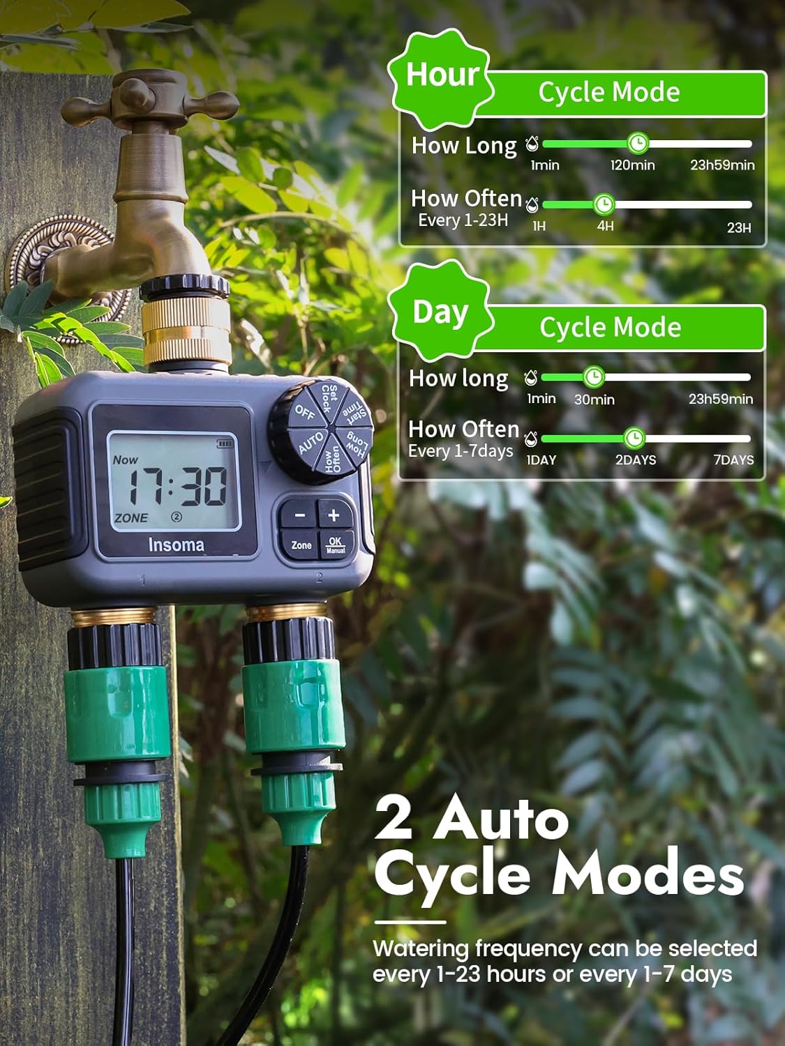 デュアルコンセントスマート灌漑散水システム自動散水タイマー散 - Timer Dual Outlet のレビューと価格