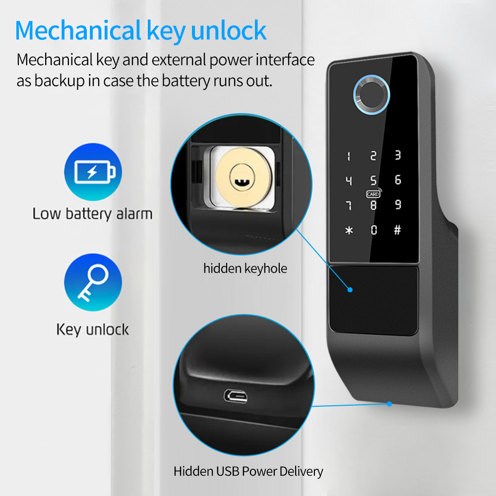防水ttlock IP65,指紋,スマートドア,屋外ゲート, - Glass Door Hinge のレビューと価格