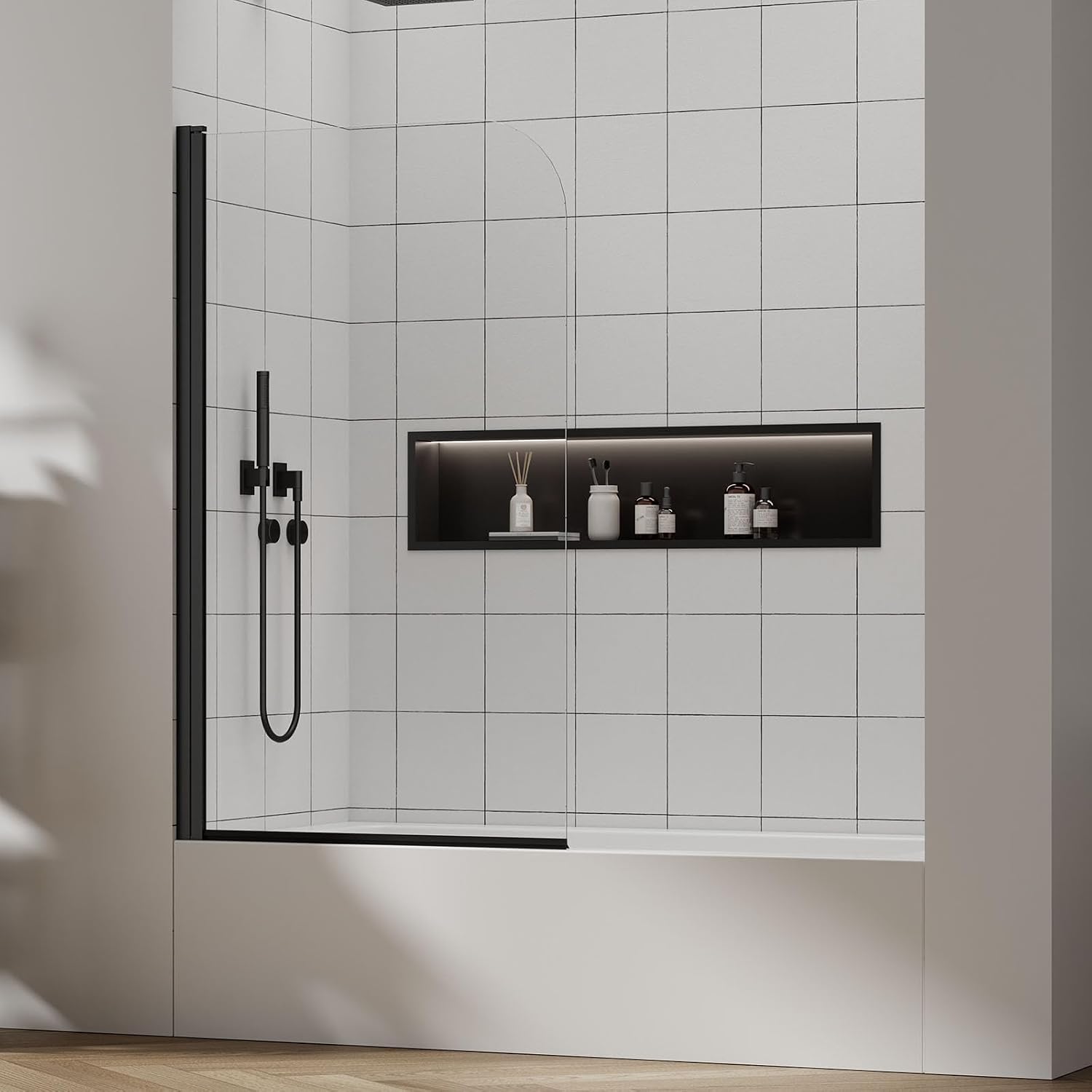 幅34インチ x 高さ59インチ ピボット式浴槽シャワードア - Glass Door Hinge のレビューと価格